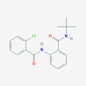 molecular formula C18H19ClN2O2 B4388385 N-{2-[(tert-butylamino)carbonyl]phenyl}-2-chlorobenzamide 