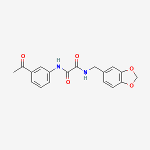 molecular formula C18H16N2O5 B4388426 N-(3-acetylphenyl)-N'-(1,3-benzodioxol-5-ylmethyl)ethanediamide 