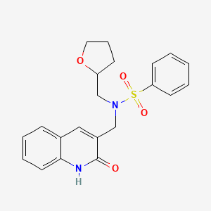 molecular formula C21H22N2O4S B4388432 N-[(2-hydroxy-3-quinolinyl)methyl]-N-(tetrahydro-2-furanylmethyl)benzenesulfonamide 
