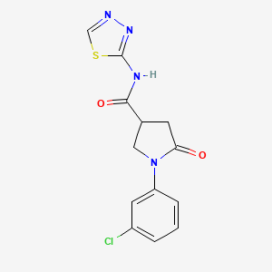 molecular formula C13H11ClN4O2S B4388437 1-(3-chlorophenyl)-5-oxo-N-1,3,4-thiadiazol-2-yl-3-pyrrolidinecarboxamide 