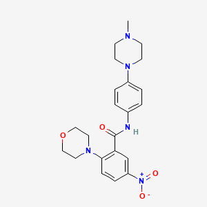 molecular formula C22H27N5O4 B4388444 N-[4-(4-methyl-1-piperazinyl)phenyl]-2-(4-morpholinyl)-5-nitrobenzamide 