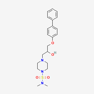 molecular formula C21H29N3O4S B4388465 4-[3-(4-biphenylyloxy)-2-hydroxypropyl]-N,N-dimethyl-1-piperazinesulfonamide 