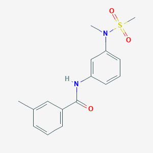 molecular formula C16H18N2O3S B4388484 3-methyl-N-{3-[methyl(methylsulfonyl)amino]phenyl}benzamide 