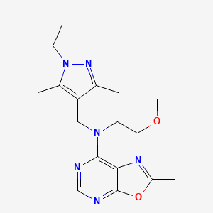 molecular formula C17H24N6O2 B4388507 N-[(1-ethyl-3,5-dimethyl-1H-pyrazol-4-yl)methyl]-N-(2-methoxyethyl)-2-methyl[1,3]oxazolo[5,4-d]pyrimidin-7-amine 