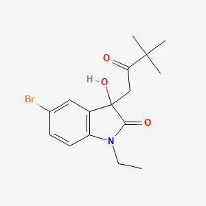 molecular formula C16H20BrNO3 B4388509 5-bromo-3-(3,3-dimethyl-2-oxobutyl)-1-ethyl-3-hydroxy-1,3-dihydro-2H-indol-2-one 