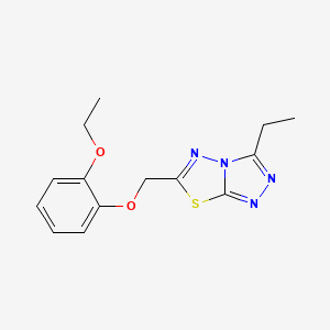 molecular formula C14H16N4O2S B4388537 6-[(2-ethoxyphenoxy)methyl]-3-ethyl[1,2,4]triazolo[3,4-b][1,3,4]thiadiazole 