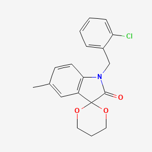 molecular formula C19H18ClNO3 B4388543 1'-(2-chlorobenzyl)-5'-methylspiro[1,3-dioxane-2,3'-indol]-2'(1'H)-one 