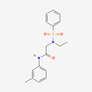 molecular formula C17H20N2O3S B4388561 N~2~-ethyl-N~1~-(3-methylphenyl)-N~2~-(phenylsulfonyl)glycinamide 