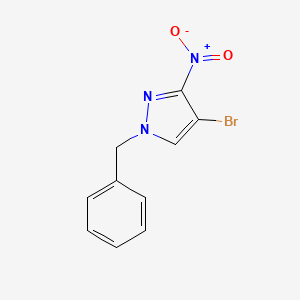 molecular formula C10H8BrN3O2 B4388566 1-benzyl-4-bromo-3-nitro-1H-pyrazole 