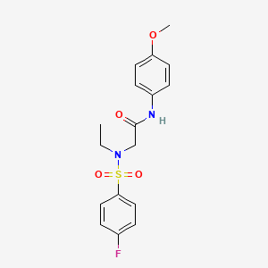 molecular formula C17H19FN2O4S B4388570 N~2~-ethyl-N~2~-[(4-fluorophenyl)sulfonyl]-N~1~-(4-methoxyphenyl)glycinamide 