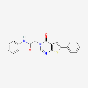 2-(4-oxo-6-phenylthieno[2,3-d]pyrimidin-3(4H)-yl)-N-phenylpropanamide