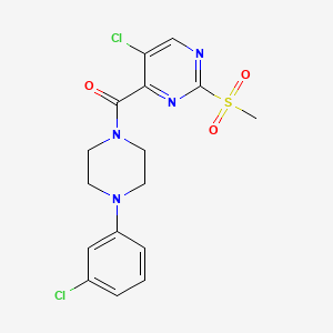 5-chloro-4-{[4-(3-chlorophenyl)-1-piperazinyl]carbonyl}-2-(methylsulfonyl)pyrimidine