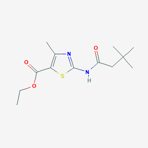 molecular formula C13H20N2O3S B4388594 ethyl 2-[(3,3-dimethylbutanoyl)amino]-4-methyl-1,3-thiazole-5-carboxylate 