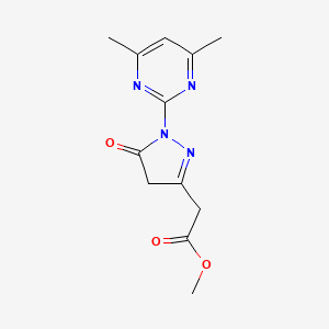 molecular formula C12H14N4O3 B4388604 methyl [1-(4,6-dimethyl-2-pyrimidinyl)-5-oxo-4,5-dihydro-1H-pyrazol-3-yl]acetate 