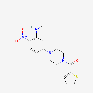 molecular formula C20H26N4O3S B4388608 (2,2-dimethylpropyl){2-nitro-5-[4-(2-thienylcarbonyl)-1-piperazinyl]phenyl}amine 