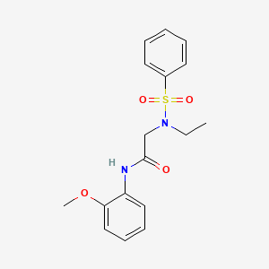 molecular formula C17H20N2O4S B4388615 N~2~-ethyl-N~1~-(2-methoxyphenyl)-N~2~-(phenylsulfonyl)glycinamide 