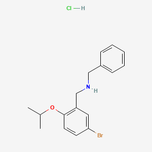 molecular formula C17H21BrClNO B4388637 N-benzyl-1-(5-bromo-2-isopropoxyphenyl)methanamine hydrochloride 