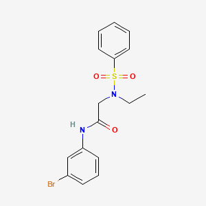 molecular formula C16H17BrN2O3S B4388655 N~1~-(3-bromophenyl)-N~2~-ethyl-N~2~-(phenylsulfonyl)glycinamide 