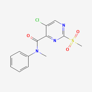 molecular formula C13H12ClN3O3S B4388666 5-chloro-N-methyl-2-(methylsulfonyl)-N-phenyl-4-pyrimidinecarboxamide 