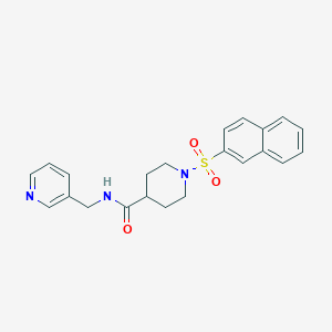 molecular formula C22H23N3O3S B4388688 1-(2-naphthylsulfonyl)-N-(3-pyridinylmethyl)-4-piperidinecarboxamide 