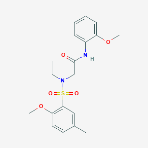 molecular formula C19H24N2O5S B4388697 N~2~-ethyl-N~2~-[(2-methoxy-5-methylphenyl)sulfonyl]-N~1~-(2-methoxyphenyl)glycinamide 