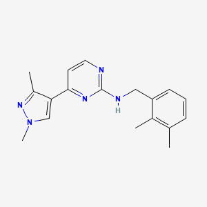 molecular formula C18H21N5 B4388705 N-(2,3-dimethylbenzyl)-4-(1,3-dimethyl-1H-pyrazol-4-yl)pyrimidin-2-amine 