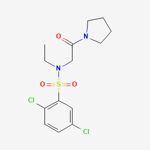 molecular formula C14H18Cl2N2O3S B4388738 2,5-dichloro-N-ethyl-N-[2-oxo-2-(1-pyrrolidinyl)ethyl]benzenesulfonamide 