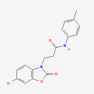 molecular formula C17H15BrN2O3 B4388773 3-(6-bromo-2-oxo-1,3-benzoxazol-3(2H)-yl)-N-(4-methylphenyl)propanamide 