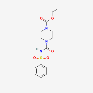 molecular formula C15H21N3O5S B4388789 ethyl 4-({[(4-methylphenyl)sulfonyl]amino}carbonyl)-1-piperazinecarboxylate 