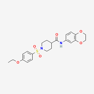 molecular formula C22H26N2O6S B4388802 N-(2,3-DIHYDRO-1,4-BENZODIOXIN-6-YL)-1-(4-ETHOXYBENZENESULFONYL)PIPERIDINE-4-CARBOXAMIDE 