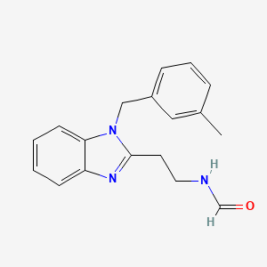molecular formula C18H19N3O B4388818 {2-[1-(3-methylbenzyl)-1H-benzimidazol-2-yl]ethyl}formamide 