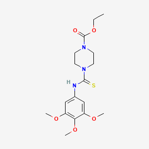 molecular formula C17H25N3O5S B4388819 ethyl 4-{[(3,4,5-trimethoxyphenyl)amino]carbonothioyl}-1-piperazinecarboxylate 