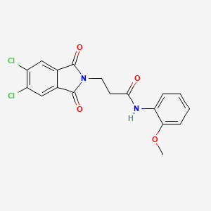 molecular formula C18H14Cl2N2O4 B4388828 3-(5,6-dichloro-1,3-dioxo-1,3-dihydro-2H-isoindol-2-yl)-N-(2-methoxyphenyl)propanamide 