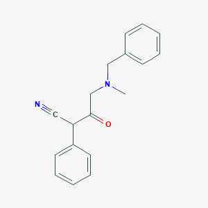 molecular formula C18H18N2O B4388845 4-[benzyl(methyl)amino]-3-oxo-2-phenylbutanenitrile 
