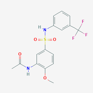 molecular formula C16H15F3N2O4S B4388871 N-[2-methoxy-5-({[3-(trifluoromethyl)phenyl]amino}sulfonyl)phenyl]acetamide 