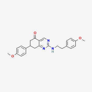 molecular formula C24H25N3O3 B4388874 7-(4-methoxyphenyl)-2-{[2-(4-methoxyphenyl)ethyl]amino}-7,8-dihydro-5(6H)-quinazolinone 