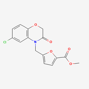 molecular formula C15H12ClNO5 B4388881 methyl 5-[(6-chloro-3-oxo-2,3-dihydro-4H-1,4-benzoxazin-4-yl)methyl]-2-furoate 