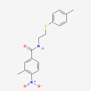 molecular formula C17H18N2O3S B4388892 3-methyl-N-{2-[(4-methylphenyl)thio]ethyl}-4-nitrobenzamide 