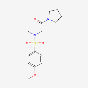 molecular formula C15H22N2O4S B4388903 N-ethyl-4-methoxy-N-[2-oxo-2-(1-pyrrolidinyl)ethyl]benzenesulfonamide 