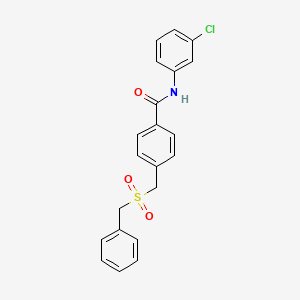 molecular formula C21H18ClNO3S B4388922 4-[(benzylsulfonyl)methyl]-N-(3-chlorophenyl)benzamide 