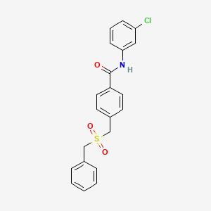 molecular formula C21H18ClNO3S B4388922 4-[(Benzylsulfonyl)methyl]-N~1~-(3-chlorophenyl)benzamide 