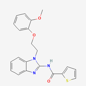 molecular formula C21H19N3O3S B4388931 N-{1-[2-(2-methoxyphenoxy)ethyl]-1H-benzimidazol-2-yl}-2-thiophenecarboxamide 