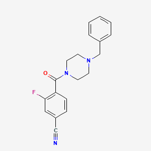 molecular formula C19H18FN3O B4388944 4-[(4-benzyl-1-piperazinyl)carbonyl]-3-fluorobenzonitrile 