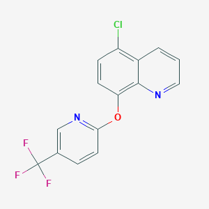 molecular formula C15H8ClF3N2O B4388946 5-chloro-8-{[5-(trifluoromethyl)-2-pyridinyl]oxy}quinoline 
