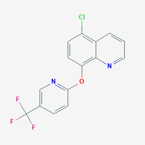 molecular formula C15H8ClF3N2O B4388946 5-Chloro-8-[5-(trifluoromethyl)pyridin-2-yl]oxyquinoline 