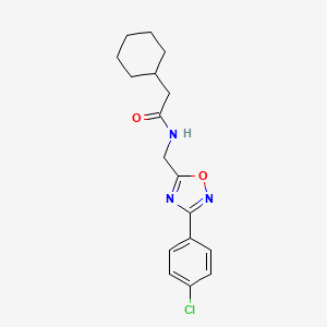 molecular formula C17H20ClN3O2 B4388988 N-{[3-(4-chlorophenyl)-1,2,4-oxadiazol-5-yl]methyl}-2-cyclohexylacetamide 