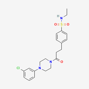 molecular formula C21H26ClN3O3S B4388994 4-{3-[4-(3-chlorophenyl)-1-piperazinyl]-3-oxopropyl}-N-ethylbenzenesulfonamide CAS No. 889957-84-0