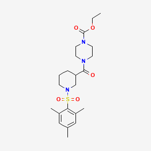 molecular formula C22H33N3O5S B4389016 ethyl 4-{[1-(mesitylsulfonyl)-3-piperidinyl]carbonyl}-1-piperazinecarboxylate 