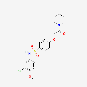 molecular formula C21H25ClN2O5S B4389062 N-(3-chloro-4-methoxyphenyl)-4-[2-(4-methyl-1-piperidinyl)-2-oxoethoxy]benzenesulfonamide 