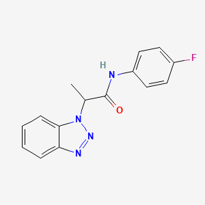 molecular formula C15H13FN4O B4389086 2-(1H-1,2,3-benzotriazol-1-yl)-N-(4-fluorophenyl)propanamide 